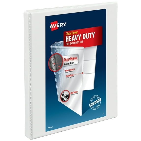 Avery Heavy-Duty View Binder, 0.5" Slant Rings, White (05234)