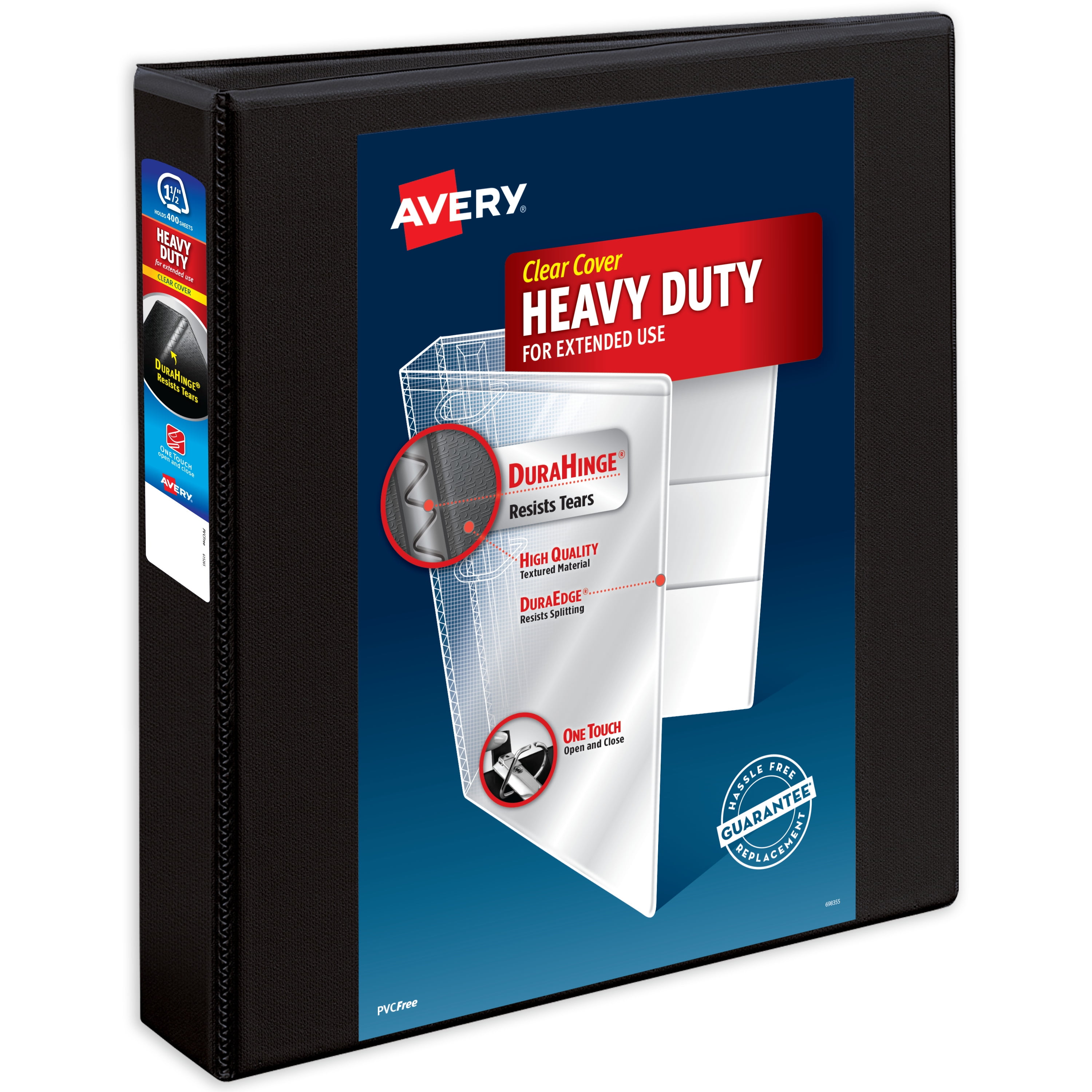 Avery Heavy-Duty Binder, 1.5" Slant Rings, Black (79097)