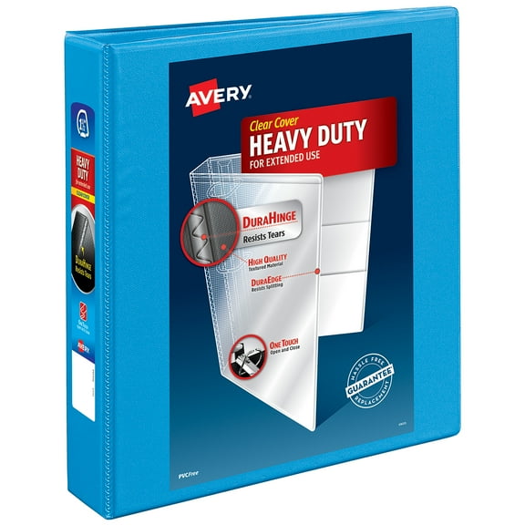 Avery Heavy-Duty View Binder, 1.5" One Touch Slant Rings, 1 Lt. Blue