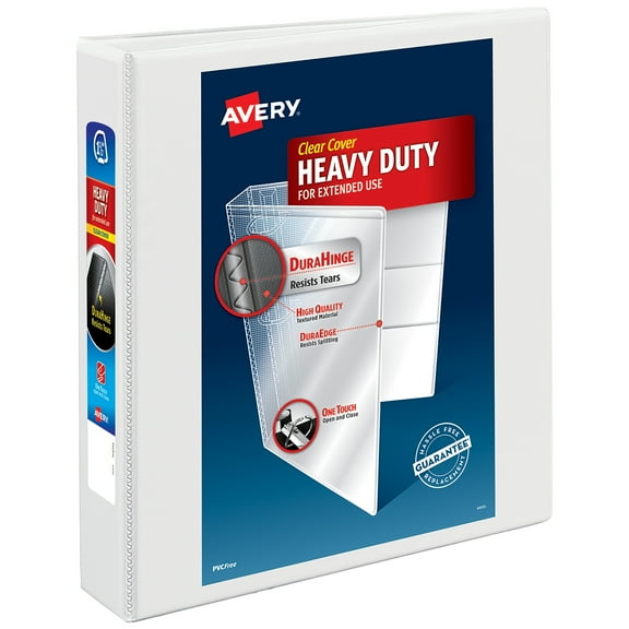 Avery Heavy-Duty View Binder, 1.5" One Touch Slant Rings, 1 White