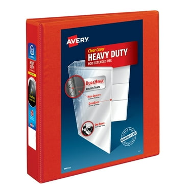 Avery Heavy Duty View Binder, 1.5", Red, Slant Ring, One-Touch, 375 Sheet Capacity, 1 Binder