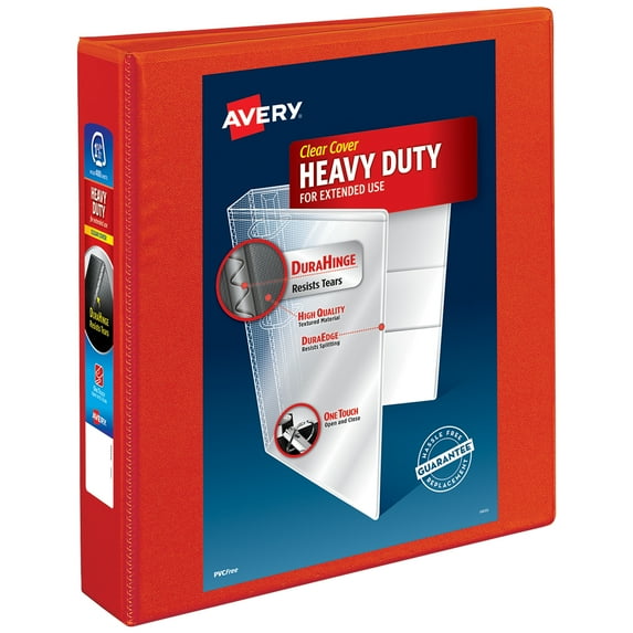 Avery Heavy-Duty View Binder, 1.5 inch, 1 Red Binder (79171)