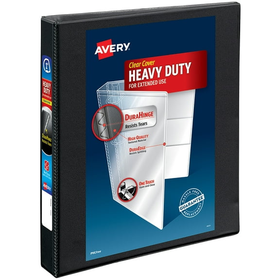 Avery Heavy Duty View Binder, 1", Black, Slant Ring, One-Touch, 250 Sheet Capacity, 1 Binder