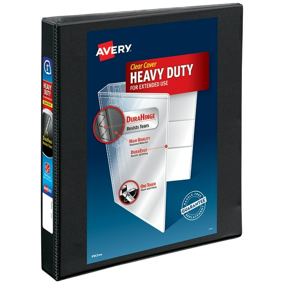 Avery Heavy-Duty View Binder, 1" One Touch Slant Rings, Black (05300)