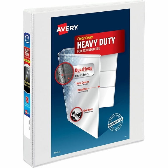 Avery Heavy-Duty View Binder, 1" One Touch Slant Rings, White (05304)