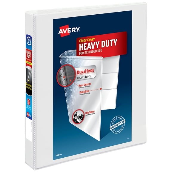 Avery Heavy-Duty View Binder, 1" One Touch Slant Rings, White (05304)