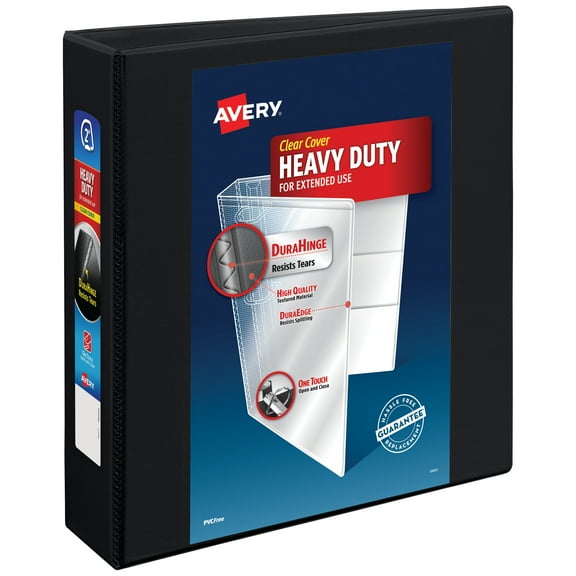Avery Heavy Duty View Binder, 2", Black, Slant Ring, One-Touch, 530 Sheet Capacity, 1 Binder