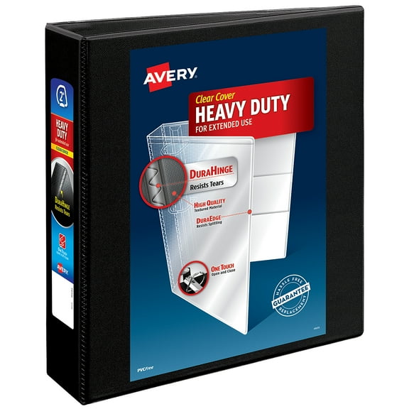 Avery Heavy-Duty View Binder, 2" Slant Rings, Black Binder (05500)