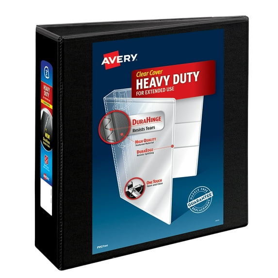 Avery Heavy-Duty View 3 Ring Binder, 3" One Touch Slant Rings, Black