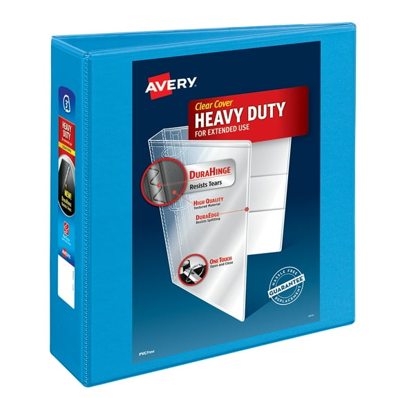Avery Heavy-Duty View Binder, 3" One Touch Slant Rings, 1 Light Blue