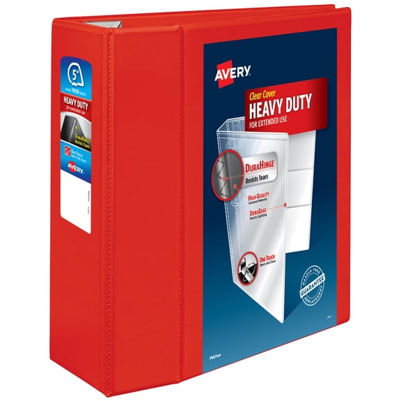 Avery Heavy-Duty View Binder, 5 inch, 1 Red Binder (79327)
