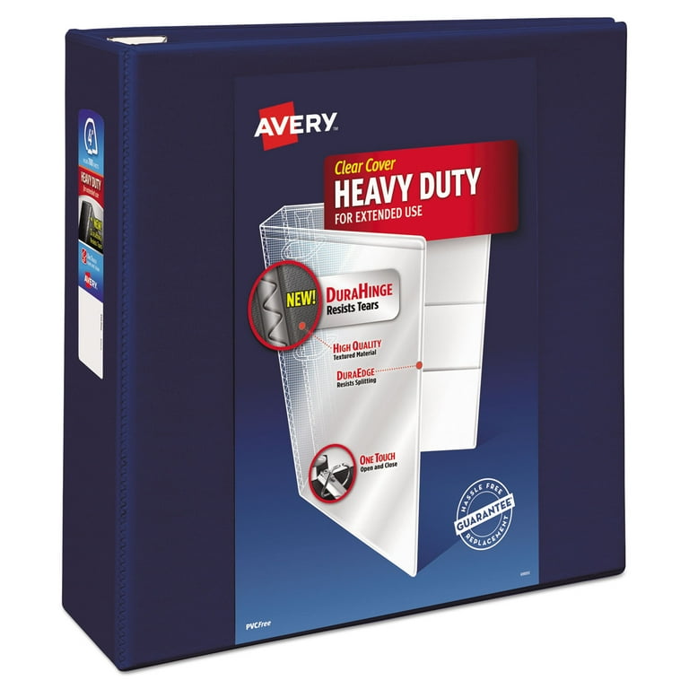 Heavy-Duty View Binder with DuraHinge and Locking One Touch EZD Rings, 3 Rings, 5