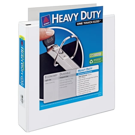 Avery Extra-Wide View Binder, 1-1/2" One-Touch EZD Rings, White, 1 Binder (01319)