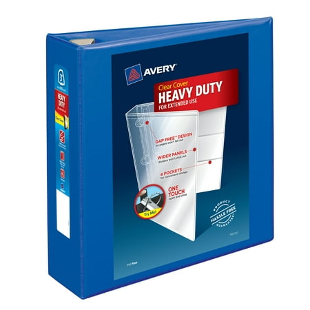 Avery Heavy-Duty View Binder, 3" EZD Rings, Pacific Blue (79811)