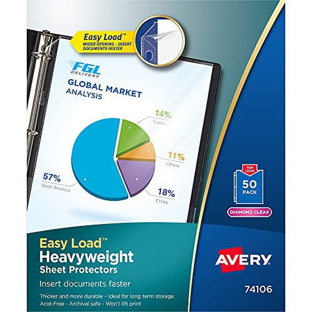 Avery Heavyweight Diamond Clear Sheet Protectors, 8.5" x 11", AcidFree