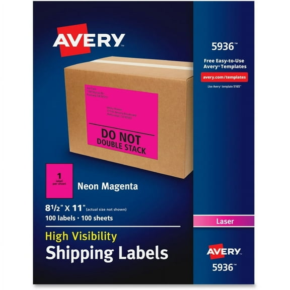 Avery-Dennison 5936 Neon Shipping Label44; Magenta