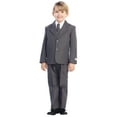 thumbnail image 1 of Avery Hill 5-Piece Boy's 2-Button Dress Suit Set - Black, Charcoal, Navy, Brown, 1 of 1