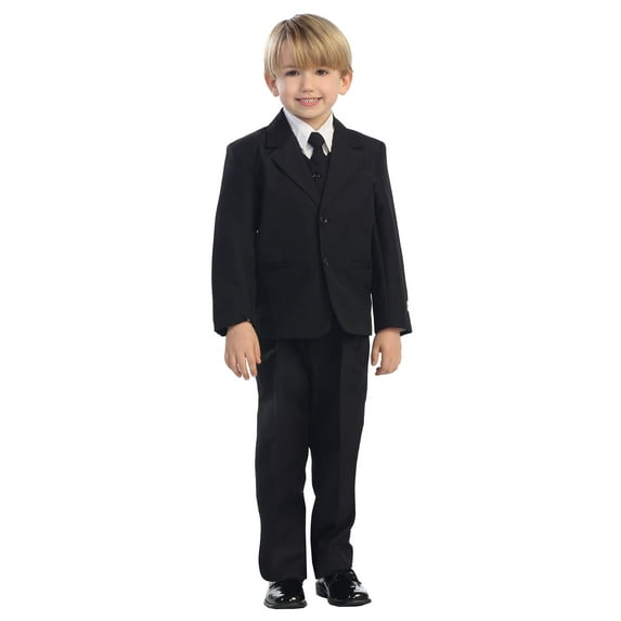 Avery Hill 5-Piece Boy's 2-Button Dress Suit Set - Black, Charcoal, Navy, Brown