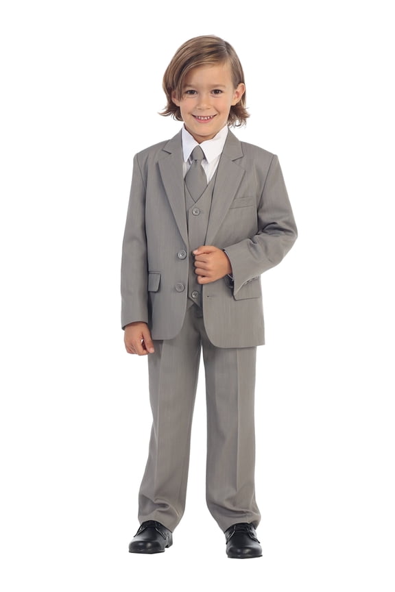 5-Piece Boy's 2-Button Dress Suit Tuxedo Set