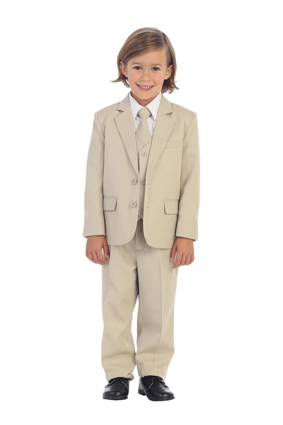 5-Piece Boy's 2-Button Dress Suit Tuxedo Set