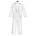 thumbnail image 1 of Avery Hill Boy's Formal 5 Piece Tuxedo Suit Dresswear Set (White Diamond, 10), 1 of 3
