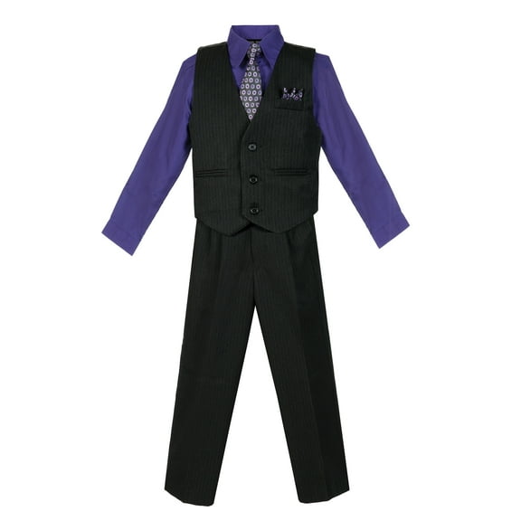 Avery Hill Boys 4 Piece Pinstripe Vest Set (Toddler, Little Boys, Big Boys)