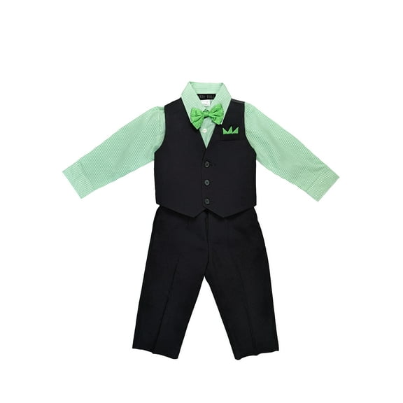 Avery Hill Boys' 4 Piece Vest Bowtie Colored Shirt Set (Baby, Toddler, Little & Big Boys)