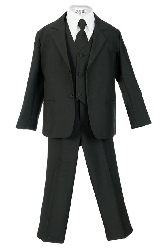 Boys Formal 5 Piece Suit with Shirt and Vest (Toddler, Little Boys, Big Boys)