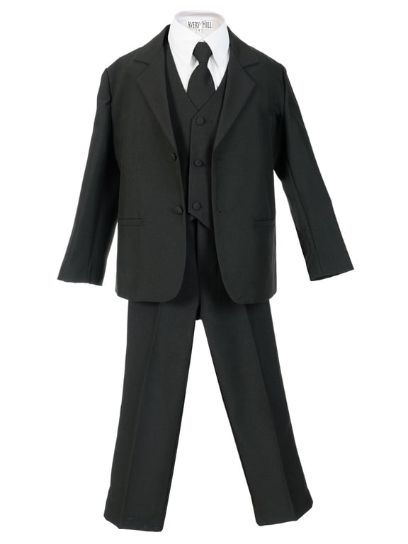 Boys Formal 5 Piece Suit with Shirt and Vest (Toddler, Little Boys, Big Boys)