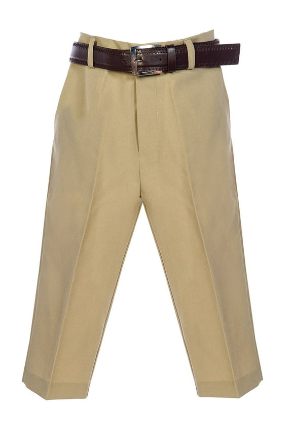 Boys Flat Front Dress Pants with Belt (Toddler, Little Boys, Big Boys)