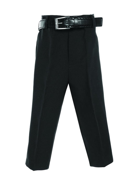 Boys Flat Front Dress Pants with Belt (Toddler, Little Boys, Big Boys)