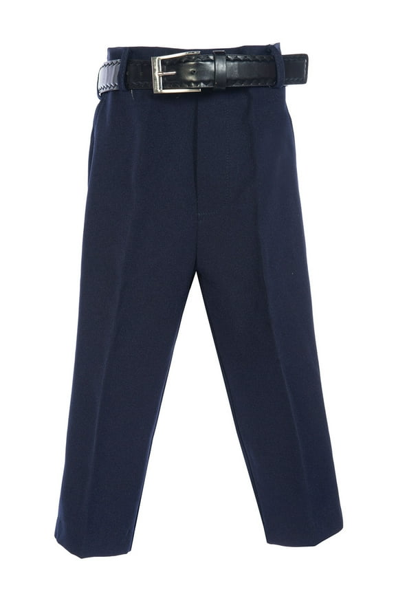 Boys Flat Front Dress Pants with Belt (Toddler, Little Boys, Big Boys)
