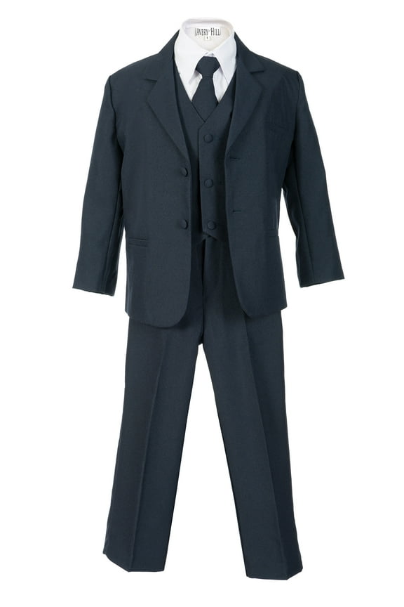 Boys Formal 5 Piece Suit with Shirt and Vest (Toddler, Little Boys, Big Boys)