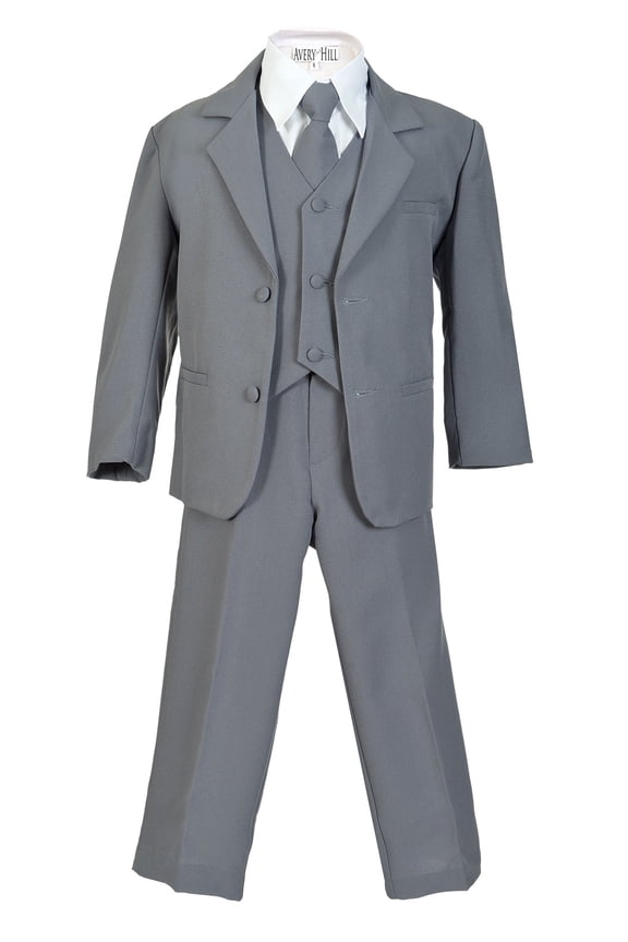 Boys Formal 5 Piece Suit with Shirt and Vest (Toddler, Little Boys, Big Boys)