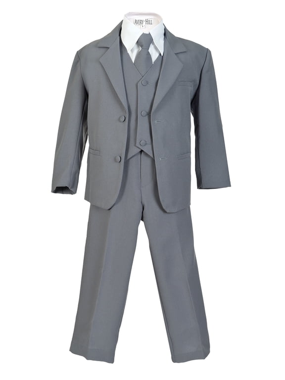 Boys Formal 5 Piece Suit with Shirt and Vest (Toddler, Little Boys, Big Boys)