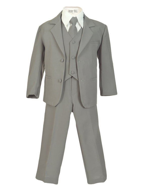 Boys Formal 5 Piece Suit with Shirt and Vest (Toddler, Little Boys, Big Boys)