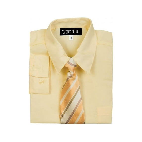 Avery Hill Boys Long Sleeve Dress Shirt with Windsor Tie