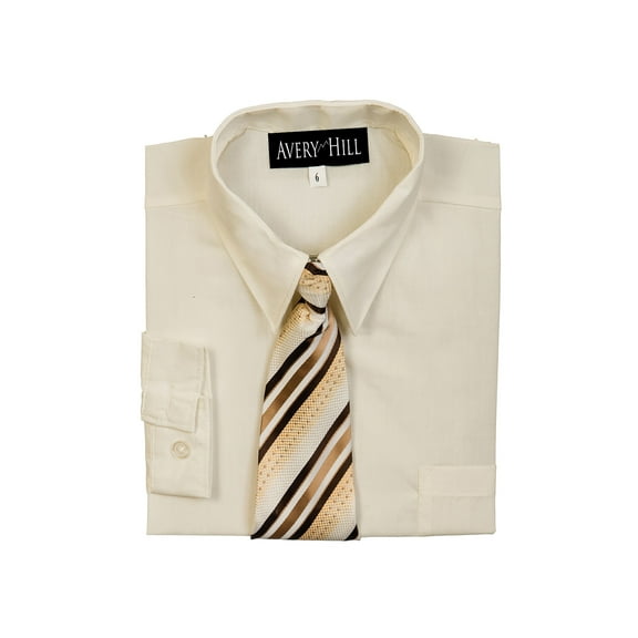 Avery Hill Boys Long Sleeve Dress Shirt with Windsor Tie