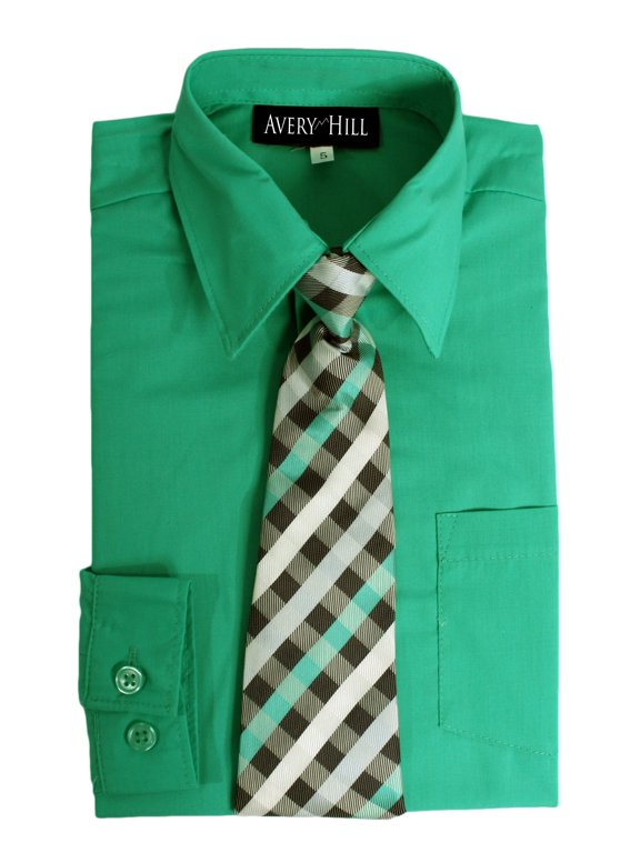 Boys Long Sleeve Dress Shirt with Windsor Tie