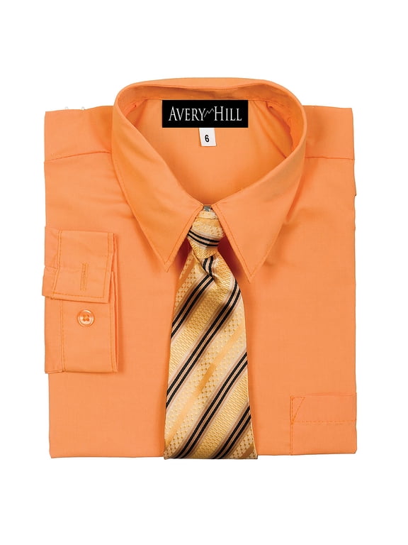 Boys Long Sleeve Dress Shirt with Windsor Tie