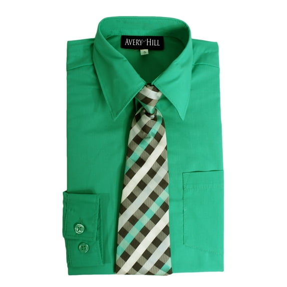 Avery Hill Boys Long Sleeve Dress Shirt with Windsor Tie