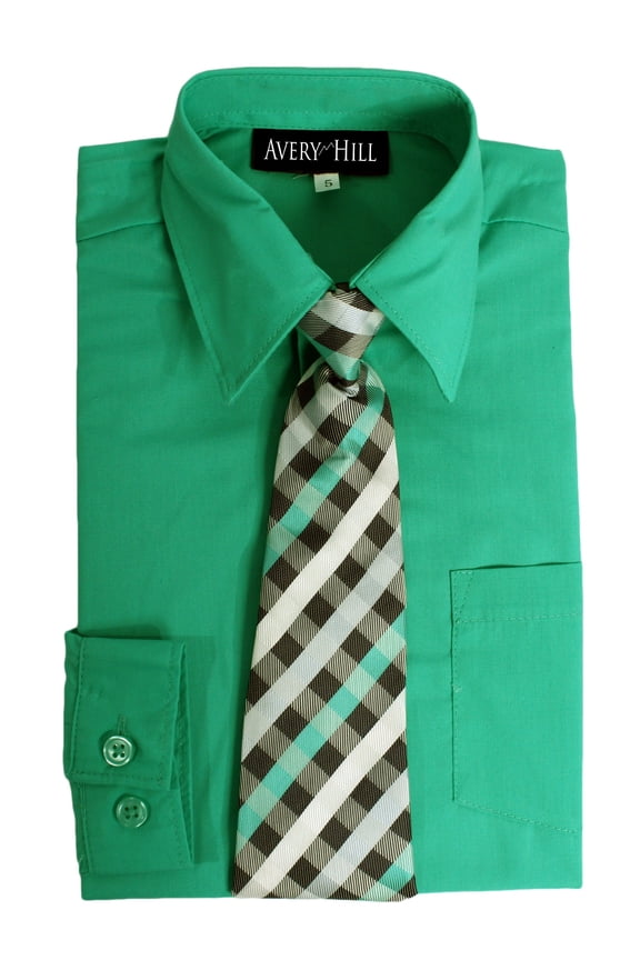 Boys Long Sleeve Dress Shirt with Windsor Tie
