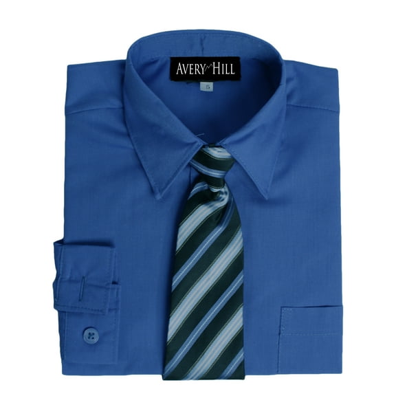 Avery Hill Boys Long Sleeve Dress Shirt with Windsor Tie