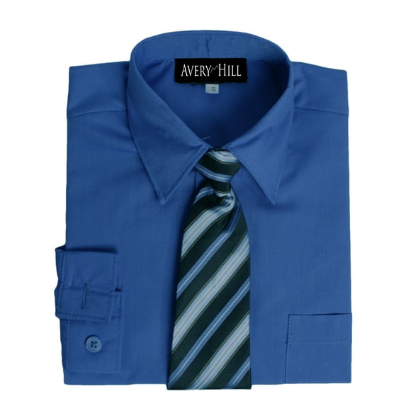 Avery Hill Boys Long Sleeve Dress Shirt with Windsor Tie