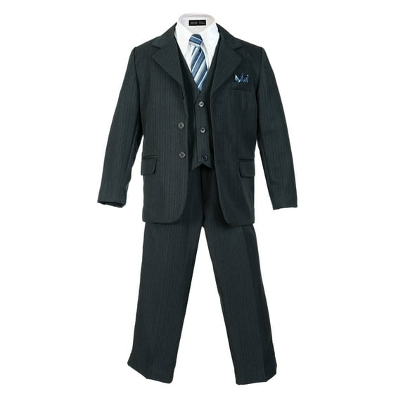 Avery Hill Boys Pinstripe Suit Set with Matching Tie (Toddler, Little Boys, Big Boys) Navy, 16
