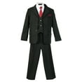 thumbnail image 1 of Avery Hill Boys Pinstripe Suit Set with Matching Vest and Tie (Toddler, Little Boys, Big Boys) Black, 8, 1 of 2