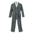 thumbnail image 1 of Avery Hill Boys Pinstripe Suit Set with Matching Tie (Toddler, Little Boys, Big Boys) Light Gray, 6, 1 of 2