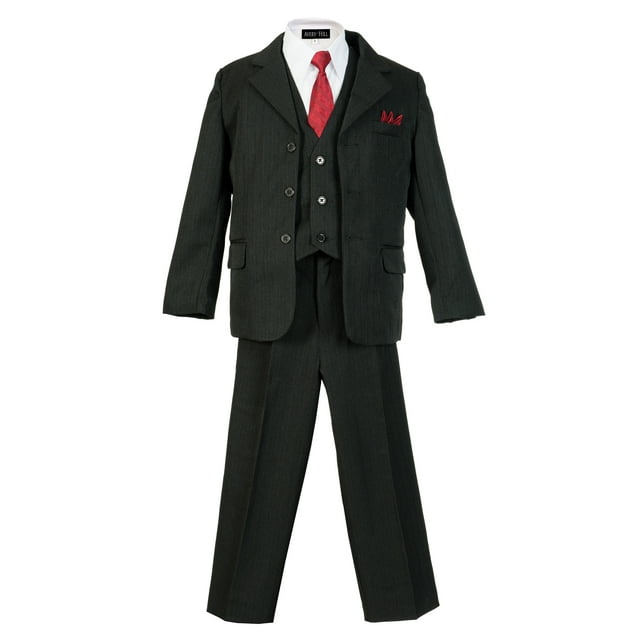 Avery Hill Boys Pinstripe Suit Set with Matching Tie (Toddler, Little
