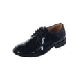 thumbnail image 1 of Avery Hill Unisex Kids Patent Leather Dress Shoes, Rounded Toe, Shiny & Matte Finish, White, Size 10, 1 of 1