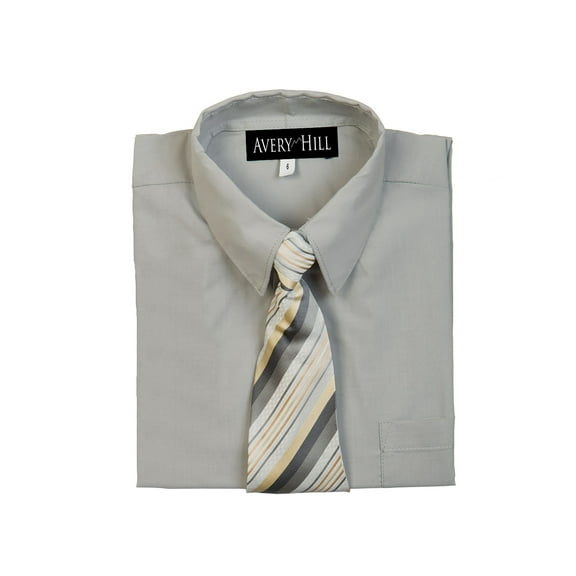 Avery Hill Boys Short Sleeve Dress Shirt With Windsor Tie
